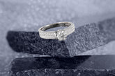 Classic Solitaire Diamond Ring with Pave Band