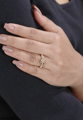 Elegant Gold-Plated Ring with Sparkling Cubic Zirconia Stones