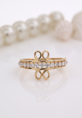 Elegant Gold-Plated Ring with Sparkling Cubic Zirconia Stones