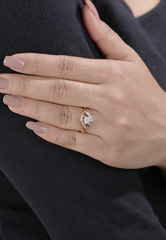 Gold-Plated Designer Ring with Sparkling Stone Embellishments