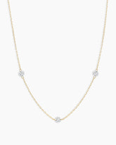 Floating Diamond Stationary Trio Necklace