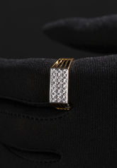 Men’s 18K Gold Cluster Diamond Ring – Bold Rectangular Design