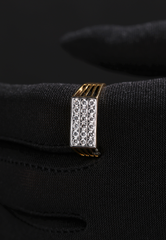 Men’s 18K Gold Cluster Diamond Ring – Bold Rectangular Design