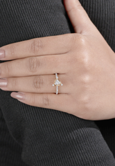 Triangular Cluster Diamond Ring with Dual-Tone Design