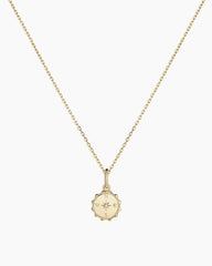 Diamond Compass Charm Necklace