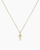 14k Gold Palm Charm Necklace