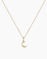 Diamond Crescent Charm Necklace