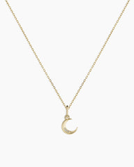 Diamond Crescent Charm Necklace