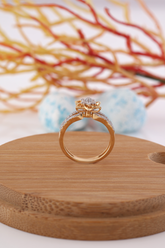 Floral Cluster Diamond Ring in 18K Yellow Gold