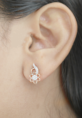 Floral Diamond Stud Earrings in Rose Gold