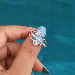 Rose Gold Floral Diamond Ring