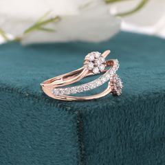 Rose Gold Floral Diamond Ring