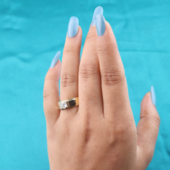 Classic Two-Tone Gold Solitaire Ring