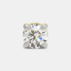 Classic Round Diamond Stud Earrings in Yellow and White Gold – Timeless and Versatile