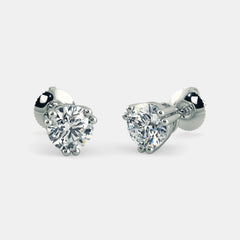 Classic Round Diamond Stud Earrings in White Gold – Elegant and Timeless