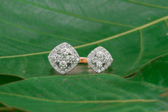 Dazzling Diamond Cluster Adjustable Ring in Cushion Design
