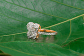 Exquisite Diamond Flower Ring with Marquise Petal Design