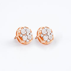 Exquisite Floral Cluster Diamond Stud Earrings for Elegant Style