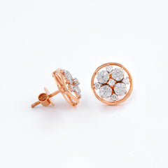 Exquisite Floral Cluster Diamond Stud Earrings for Elegant Style