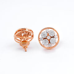 Exquisite Floral Cluster Diamond Stud Earrings for Elegant Style