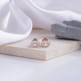 Oval-Cut Diamond Stud Earrings in Rose Gold