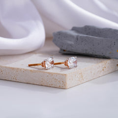 Brilliant Oval-Cut Diamond Stud Earrings in White Gold