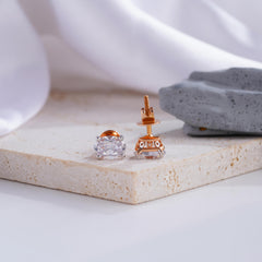 Brilliant Oval-Cut Diamond Stud Earrings in White Gold