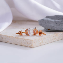 Brilliant Oval-Cut Diamond Stud Earrings in White Gold