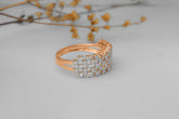 Wide Band Ring with Cluster Diamond Sparkle