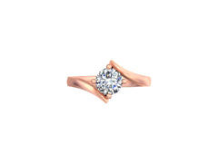 It looks like you have a beautiful rose gold engagement ring with a round, brilliant-cut diamond in a prong setting