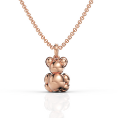 Exquisite Diamond Teddy Bear Pendant Necklace