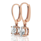 Round Solitaire Diamond Drop Earring