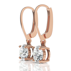 Round Solitaire Diamond Drop Earring