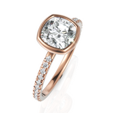 Charming Cushion Cut Diamond Solitaire Ring With Bezel Set (1.50 CT. Solitaire)