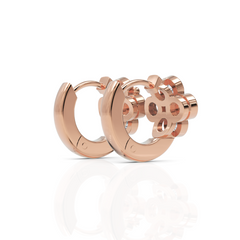 Bezel Setting Floral Diamond Hoop Earrings