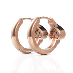 Love Mesh Heart Diamond Hoops Earrings