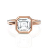 Asscher Cut Solitaire Diamond Ring With Bezel Setting (2.00 CT.)