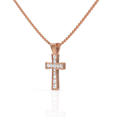 Whitney Cross Diamond Pendant Superior Diamond Feather Pendant ( Neck Chain Is Not A Part Of The Product And Can Be Bought Separately )