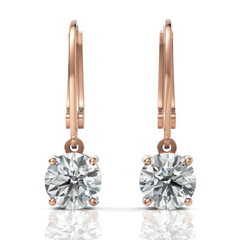 Round Solitaire Diamond Drop Earring