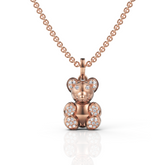 Exquisite Diamond Teddy Bear Pendant Necklace