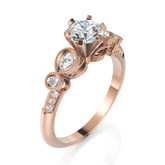 Innovative Diamond Ring With Pear Cut & Round Cut Diamond