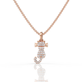 Exclusive Kitty Cat Diamond Pendant ( Neck Chain Is Not A Part Of The Product And Can Be Bought Separately )