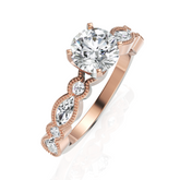 1.00 Carat Solitaire With Marquise Cut Diamond Ring