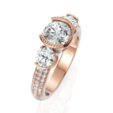 Blooming Three Solitaire Diamond Wedding Ring