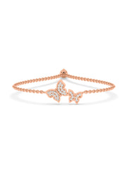Lab Grown Radiant Butterfly Diamond Bracelet In Gold