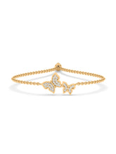 Lab Grown Radiant Butterfly Diamond Bracelet In Gold