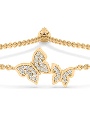 Lab Grown Radiant Butterfly Diamond Bracelet In Gold