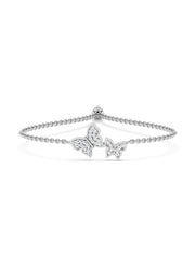 Lab Grown Radiant Butterfly Diamond Bracelet In Gold