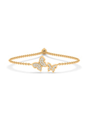 Lab Grown Radiant Butterfly Diamond Bracelet In Gold
