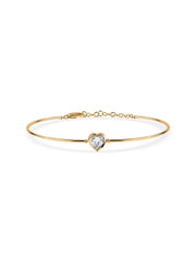 Heart Solitaire Gold Bracelet